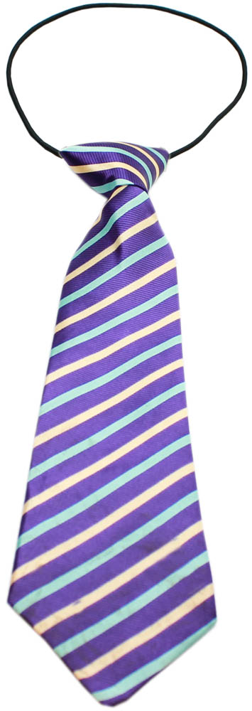 Big Dog Neck Tie Purple and Aqua Stripes